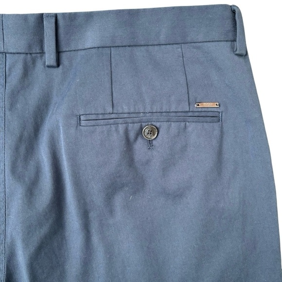 Hugo Boss Stanino 17-W Flat Front Cotton Chino Pants Mens Size IT 52 US 36 Blue - Picture 4 of 7